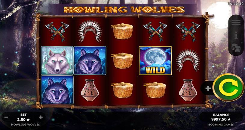 Howling Wolves tragamonedas jugabilidad