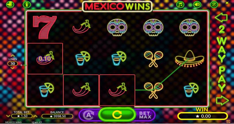 Mexico Wins tragamonedas jugabilidad